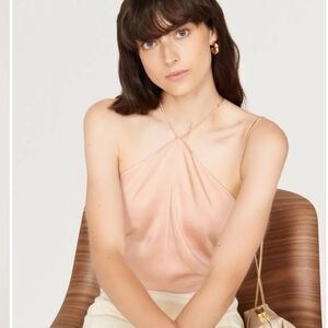 Obando Collective x RTR Skinny Strap Tank‎ Top Sleeveless Satin Blouse size 4